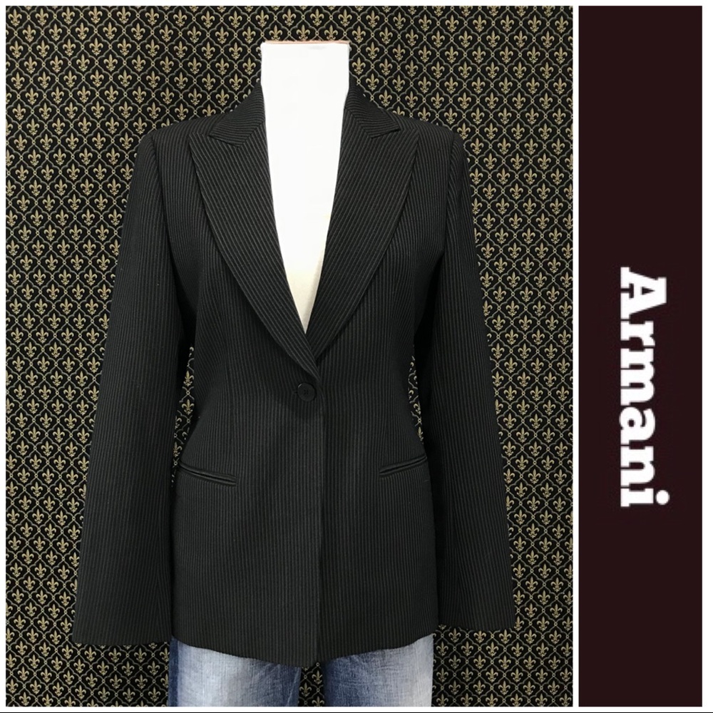 Armani Collezioni Pinstripe Single Breasted Jacket